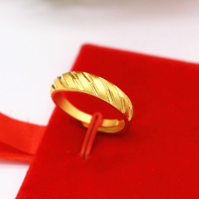 Cincin kadar 375% Emas Asli Hadiah terbaik Untuk Cincin Pasangan (ukuran dapat disesuaikan) 12R4#