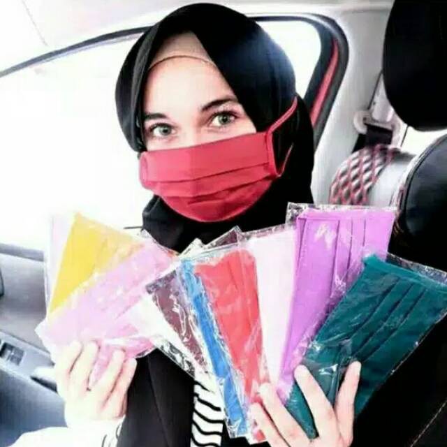 COD (1KG=130PCS) MASKER KAIN OXFORD POLOS KIRIM SESUAI STOK WARNA YANG ADA &amp; TANPA PLASTIK