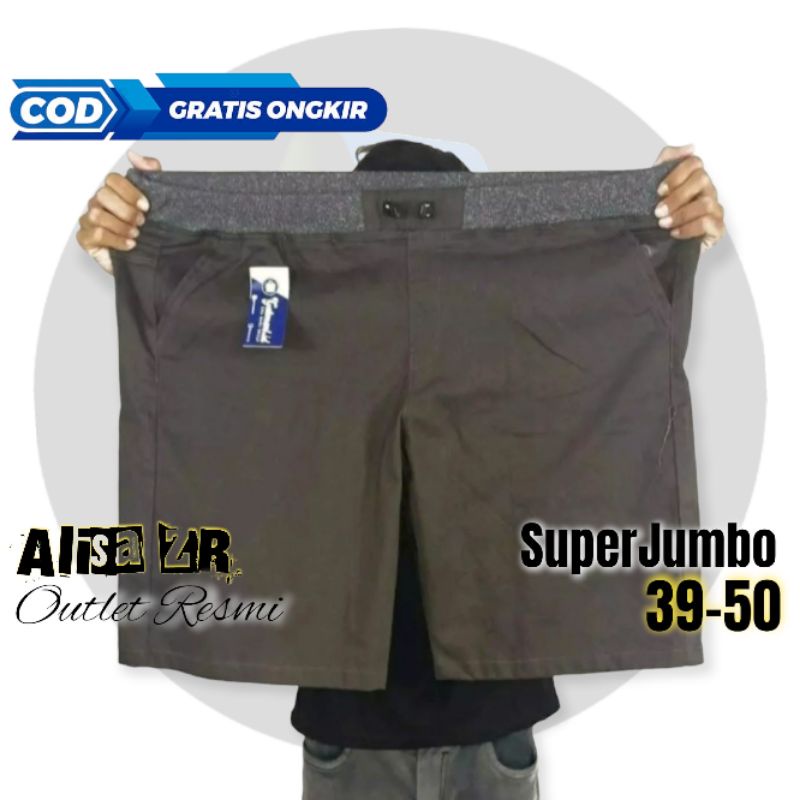 [ABU] Celana Pendek Pria Jumbo Big Size27-50 Chinos Rip Pinggang Karet