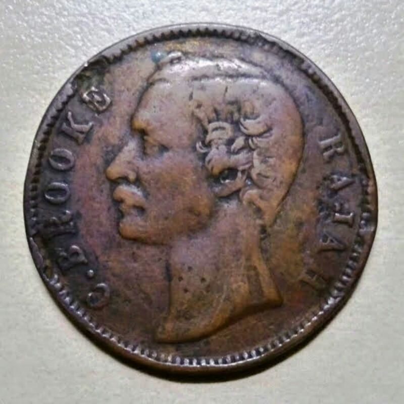 uang koin 1 Cent 1889 h sarawak