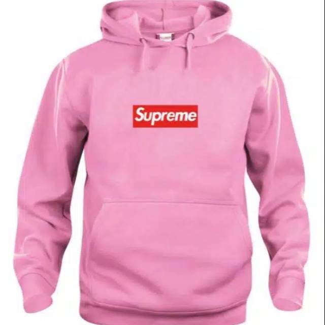 Sweater hoodie supreme pink beby