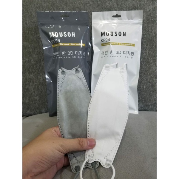 masker mouson KF94 4ply embos mouson putih abu