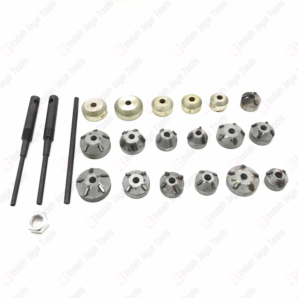 Valve &amp; Seat Cutter 21 PCS Alat Skir Stel Klep Motor Set Balap