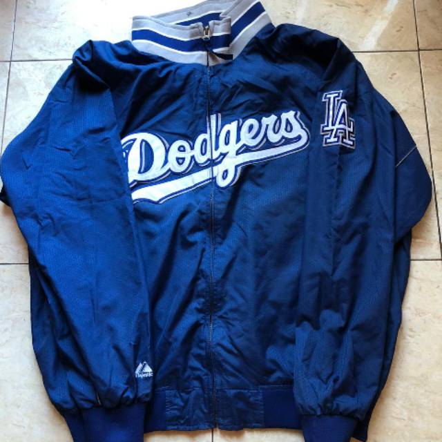 jaket varsity dodgers majestic second original