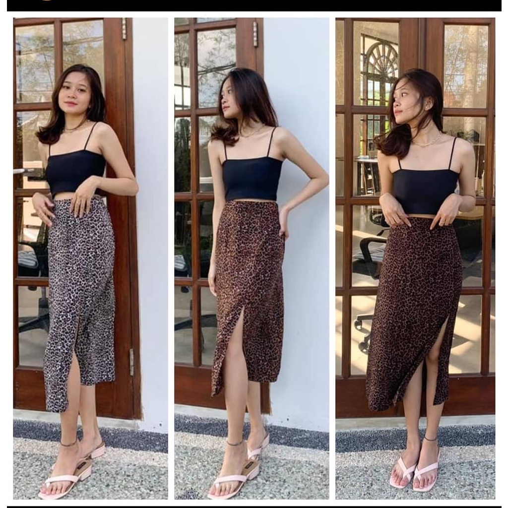 Rok Midi Motif Macan | leopard | leopard skirt | leopard pants skirt serut