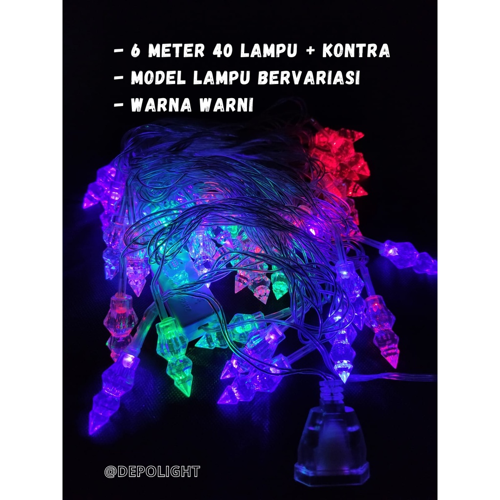 Lampu Hias LED Variasi Bentuk Warna Warni / Lampu Natal TUMBLR