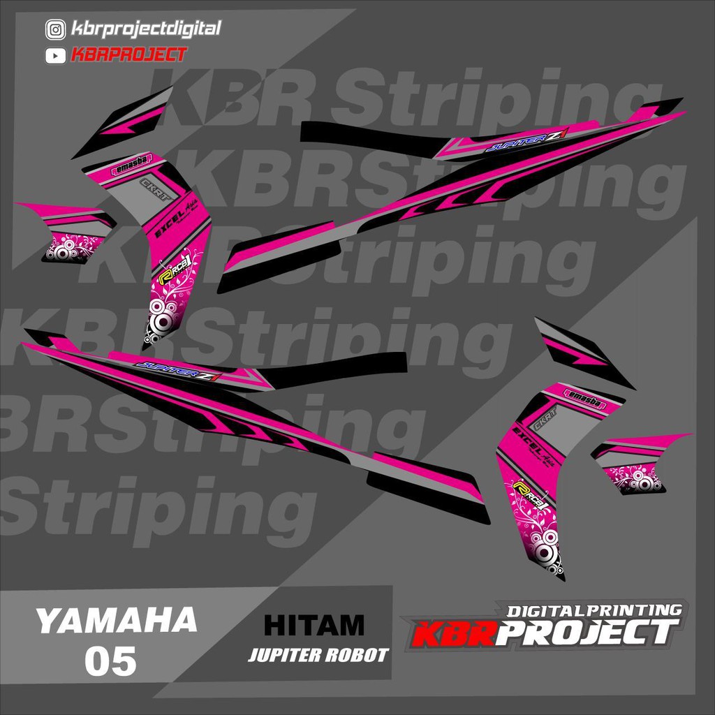 (cod) stiker motor JUPITER Z ROBOT 2010 sticker variasi striping list yamaha Racing road race