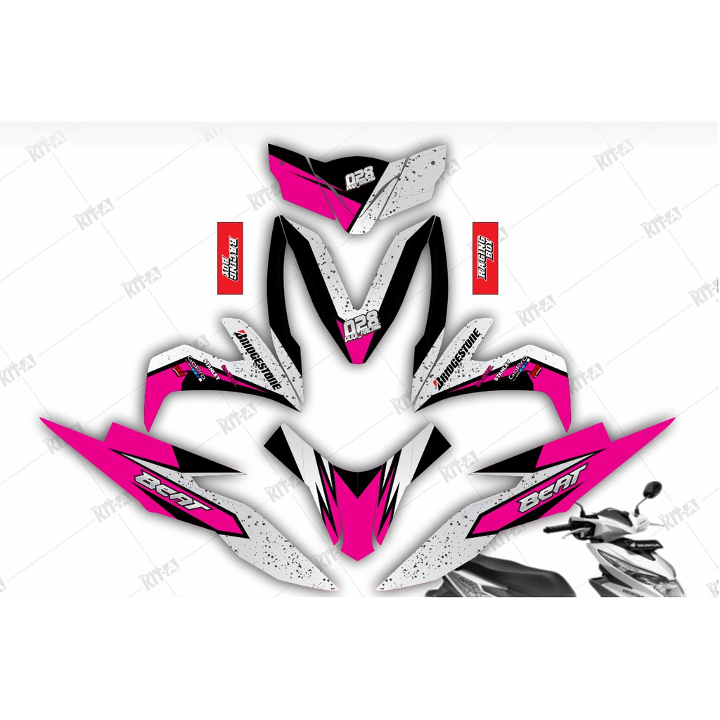 Decal Stiker All New esp Beat Street Fi Pink abu-abu street racing dekal sticker striping full body