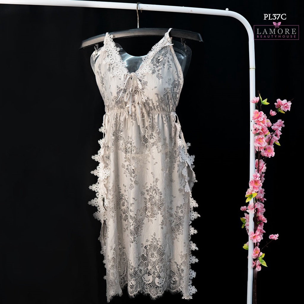[PRODUK TERPERCAYA] SLEEPWEAR BAJU TIDUR SEKSI LINGERIE SEXY LACE ABU ABU PL37C-5