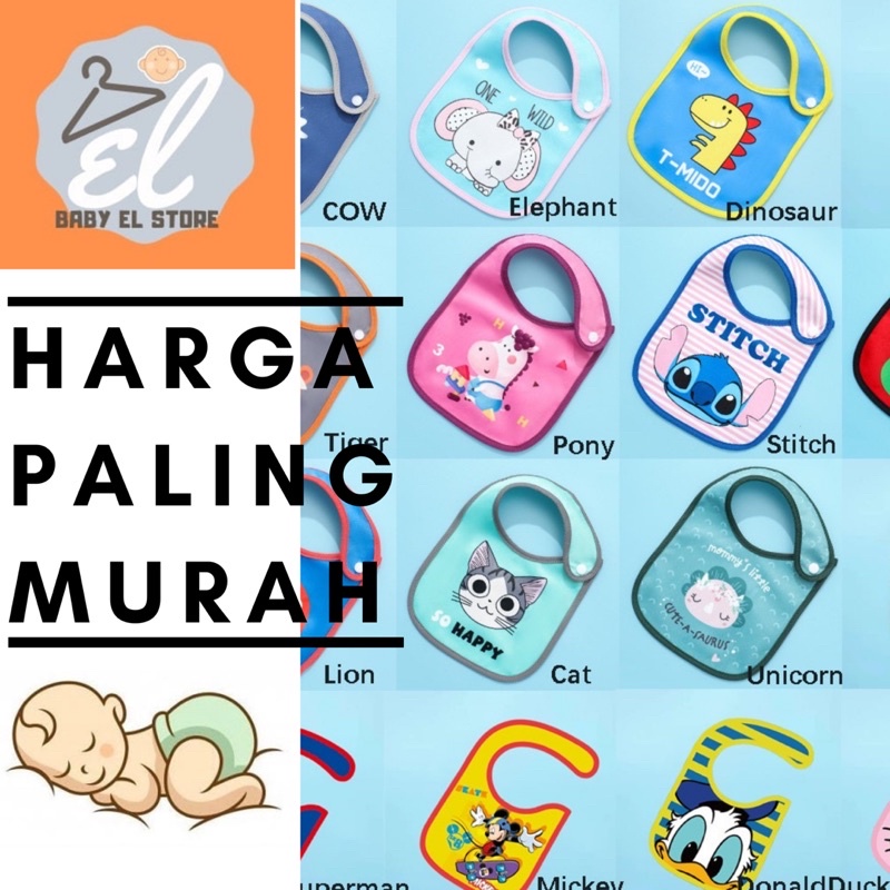 Celemek tatakan iler katun lap makan bayi anak perlengkapan makan Baby Slabber