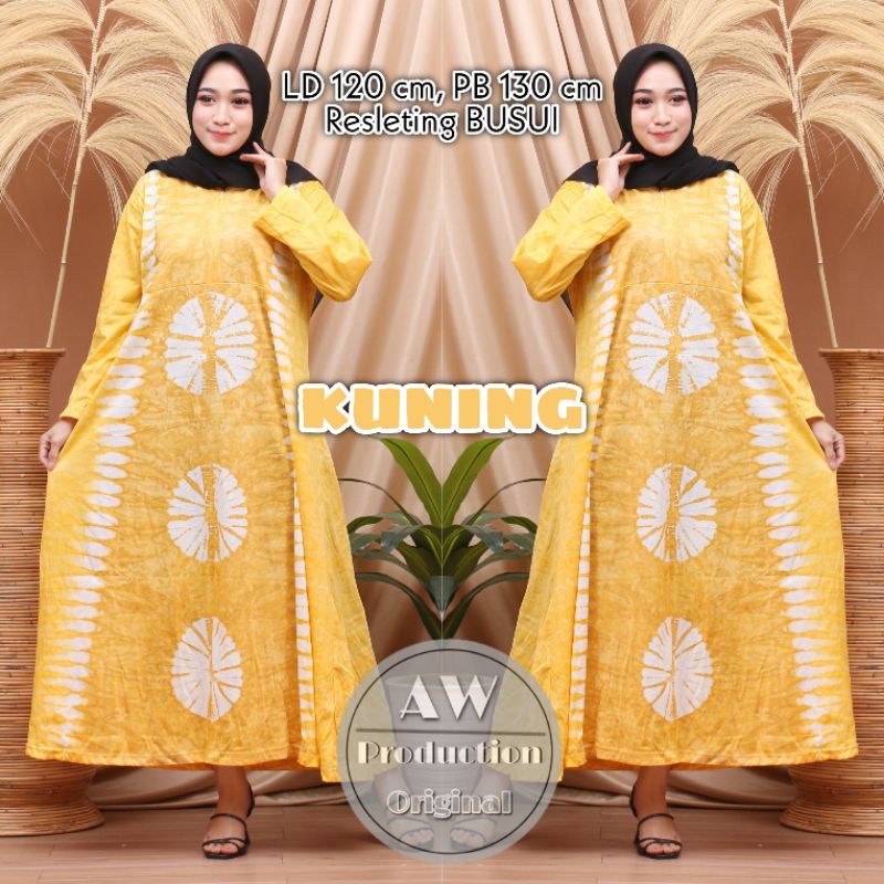 HOMEDRESS WANITA JUMBO PANJANG SEMATAKAKI BUSUI DEPAN RESLETING KEKINIAN MOTIF ABSTRAK BATIK PEKALONGAN