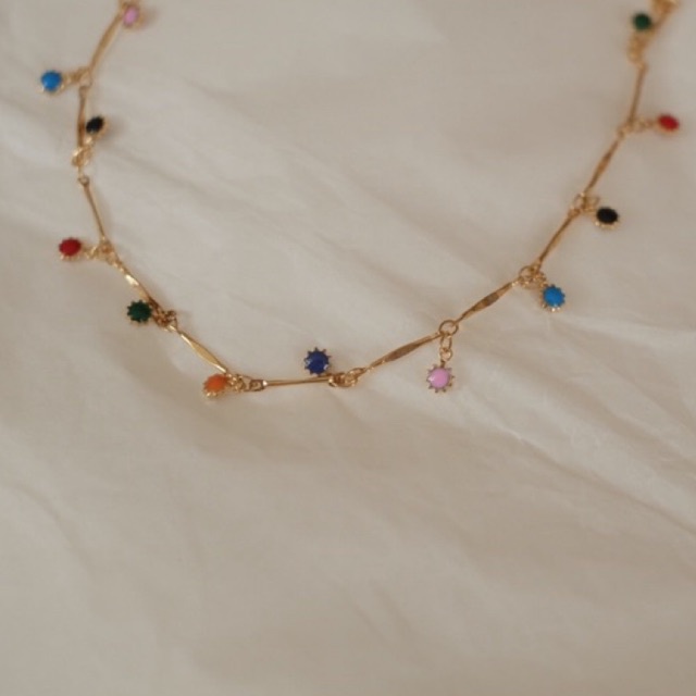 Ark.co - Ramona necklace &amp; anklets (basic &amp; daisy &amp; donut) kalung gelang kaki colorful bunga beads lingkaran