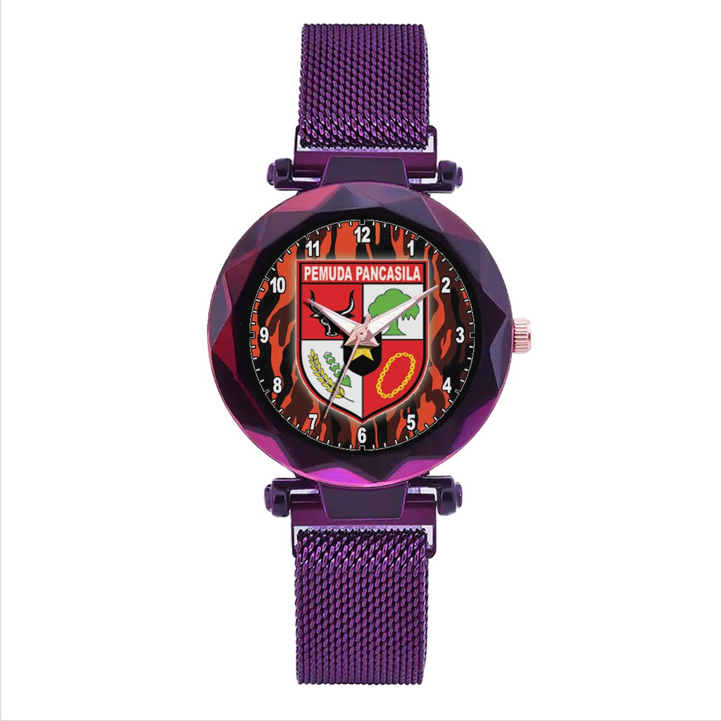 Jam Tangan Wanita Custom - PEMUDA PANCASILA MOTIF 2 Free Box &amp; Batre Cadangan