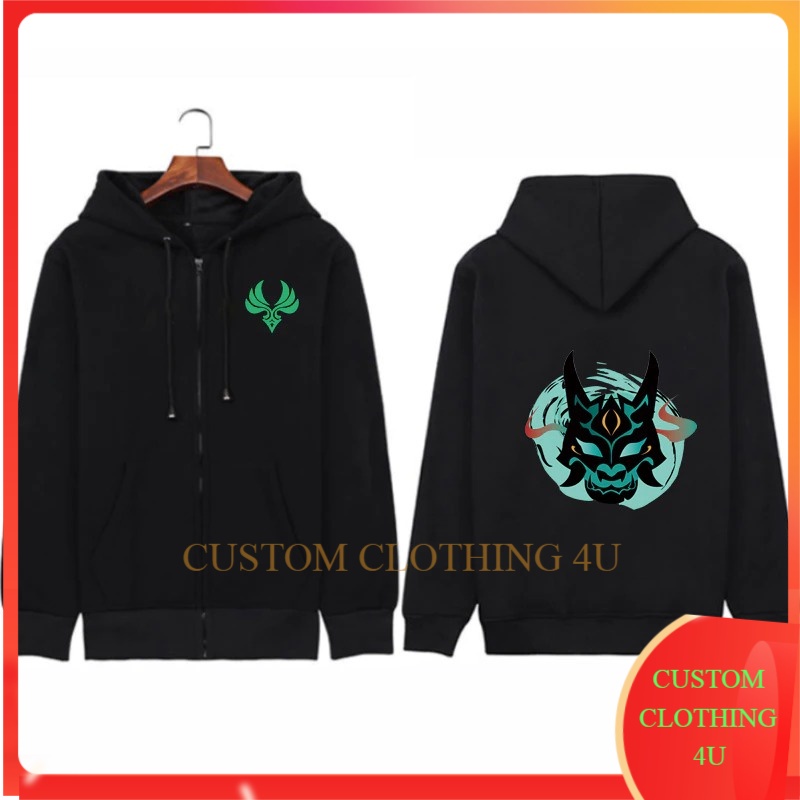 Jaket Jacket Resleting Anime Hu Tao Kaedehara Kazuha Klee Xiao Genshin Impact Manga Hoodie Sweater U