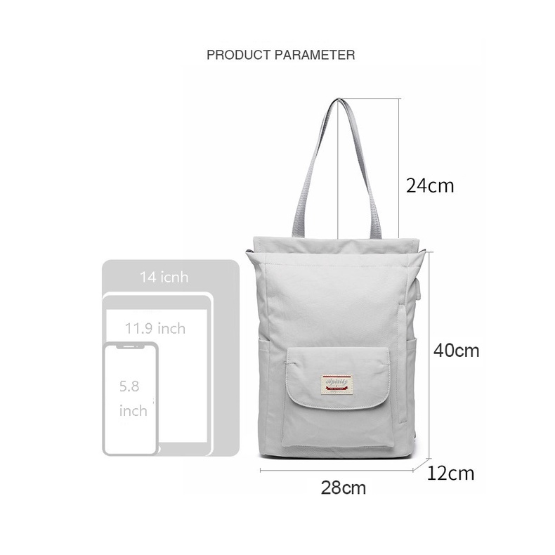 SmallLee Ransel Wanita Tahan Air Ransel Laptop Bergaya 13 13.3 14 15.6 Inch Korea Fashion Oxford Kanvas USB College Tas Ransel Wanita untuk Wanita