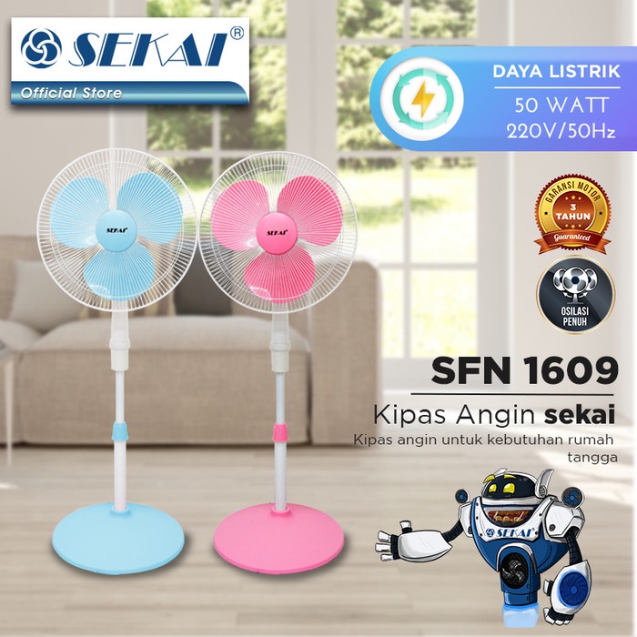 SEKAI Stand Fan 16 Inch SFN1609 Kipas Angin Tumpu SFN 1609
