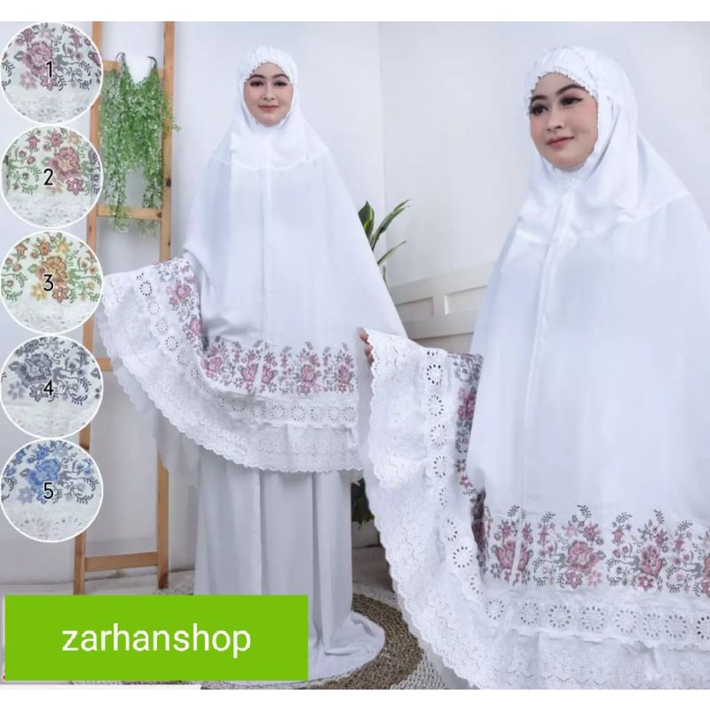 Mukena Katun Bordir Kristik Strimin Bukittinggi
