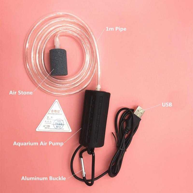 Aerator Aquarium Mini USB - Aerator USB untuk Aquarium Meja + Batu Oksigen - CP208