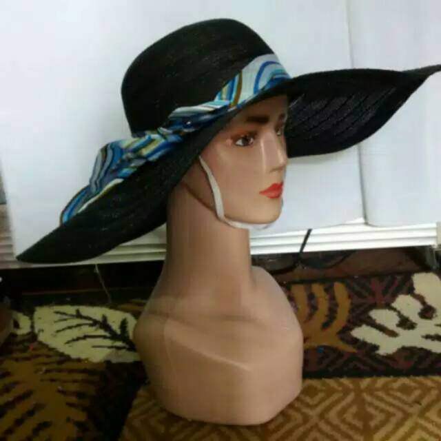 Topi pantai nylon model anyam import