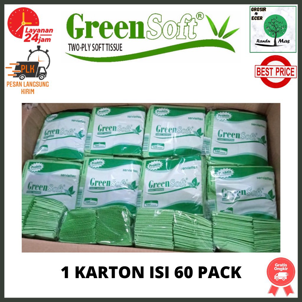 [1 Dus Tisu] Tissue Dapur Penyerap Minyak Tissu Makan Tisu Napkin Isi 100 Sheets 1 Karton Isi 60Pack