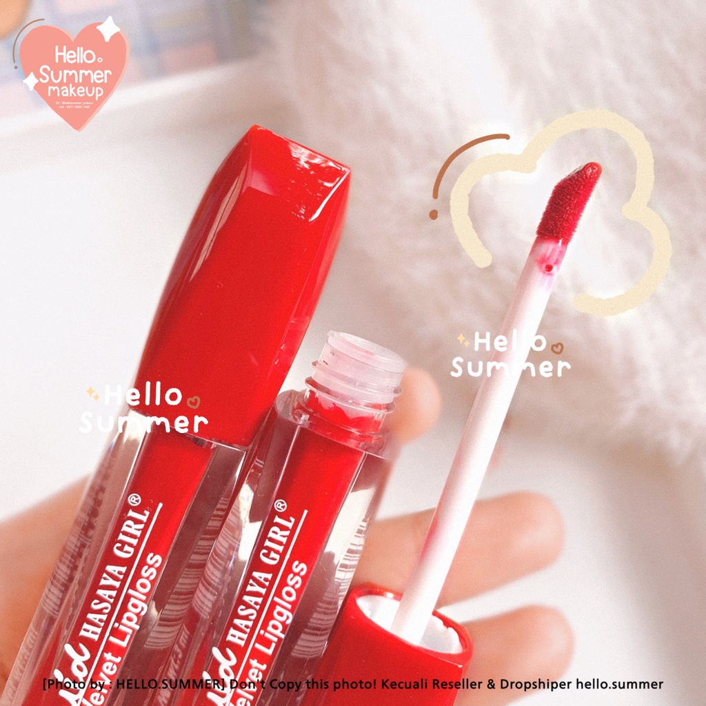 𝐌𝐀𝐓𝐓𝐄 𝐋𝐈𝐏𝐒𝐓𝐈𝐂𝐊 - Hasaya Girl Sweet Red Velvet Matte Lipstick Tahan Lama Red Editions