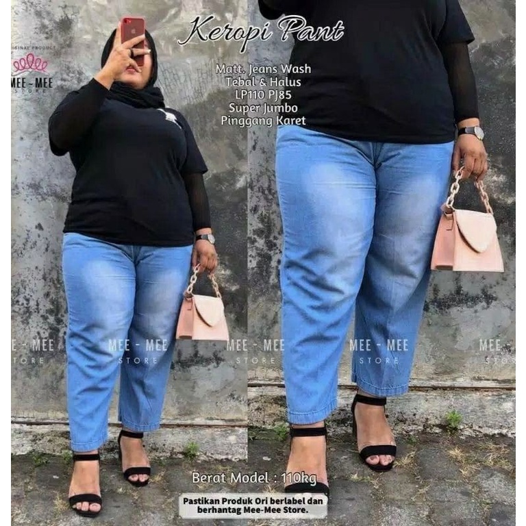 celana boyfriend baggy jeans simpel kekinian muat bb 100kg