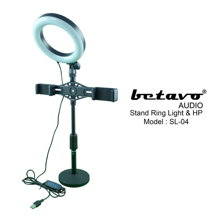 STAND LAMPU LED DAN HOLDER HP MEJA BETAVO SL 04