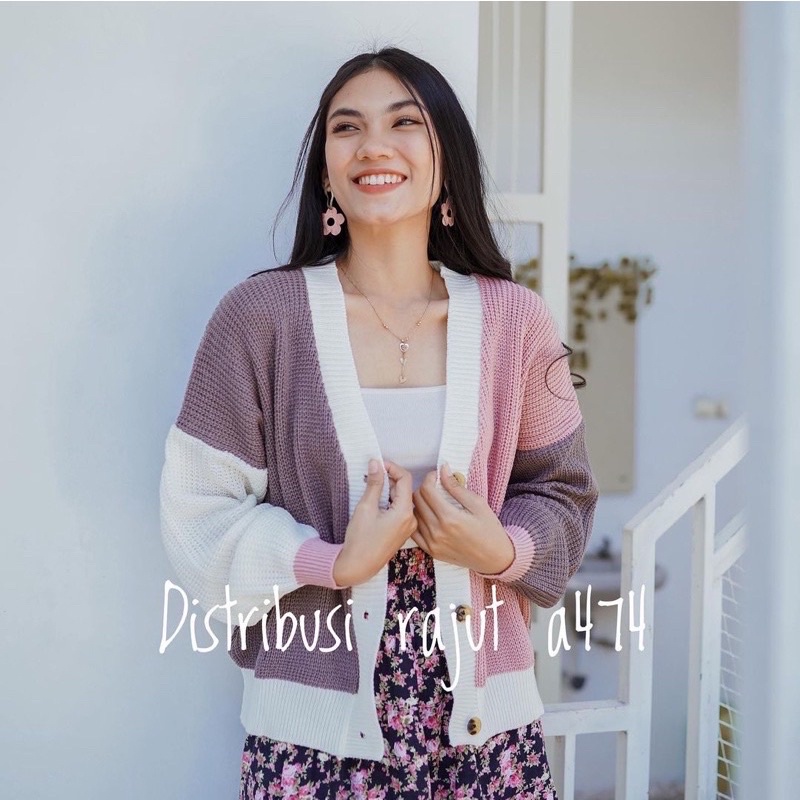 Eireen Cardigan Crop Premium| Nacara Outer Kardigan Wanita 7 GAUGE Special-2