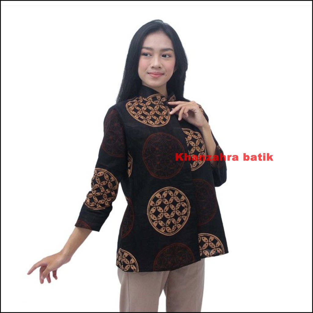 Atasan Batik Wanita - Blouse Batik Wanita - Seragam Batik Wanita S-M-L-XL-XXL-3L-4L-5L Batik Modern-C
