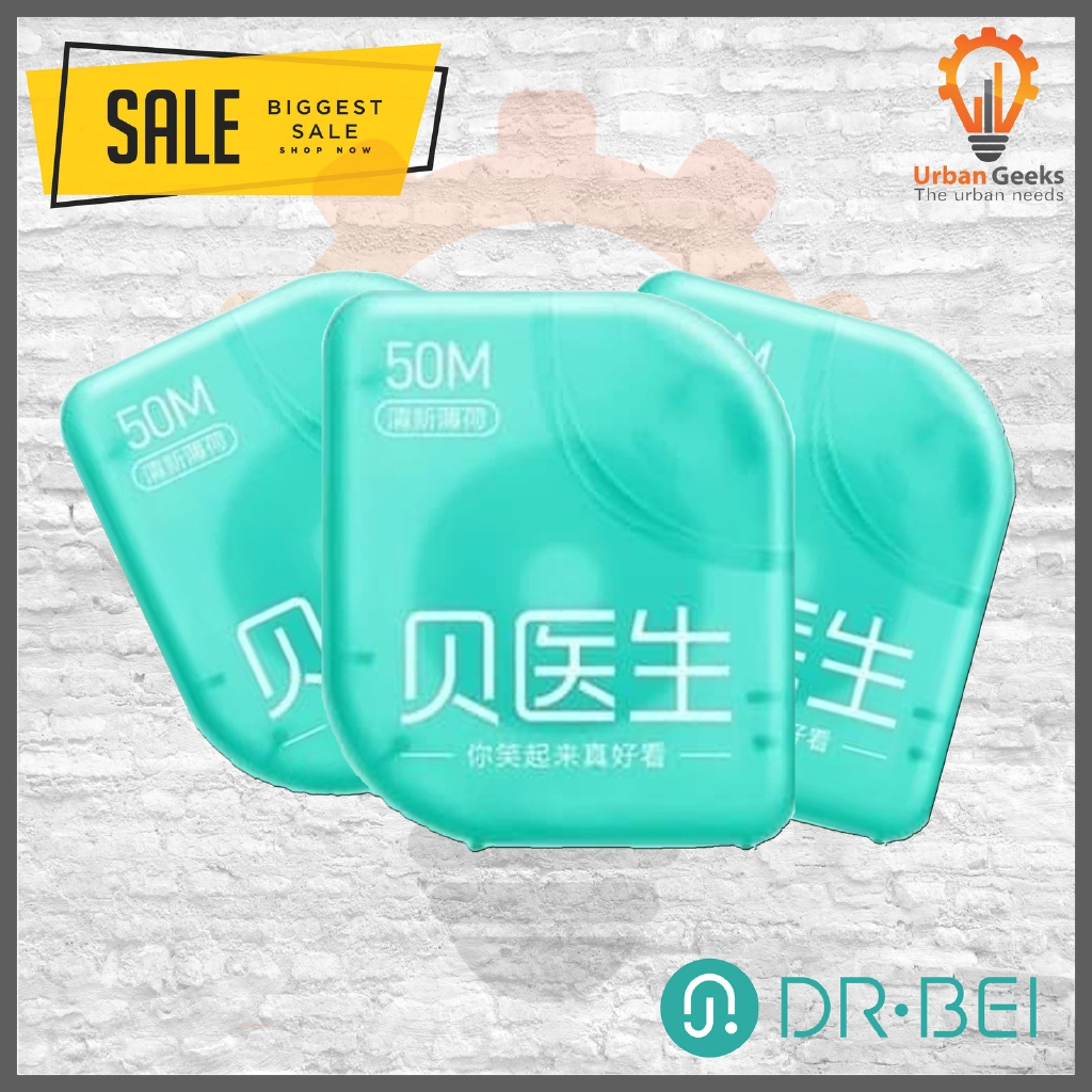 Dr Bei Dental Floss Roll Teeth Flossing 50M/Pack Benang Gigi
