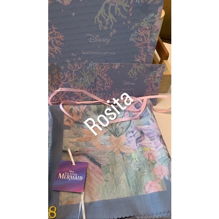 preloved buttonscarves the little mermaid blue