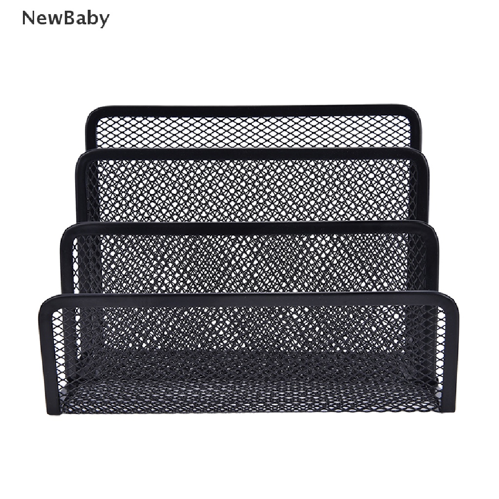 Rak Holder Penyimpanan File Kertas Surat Bahan Mesh Warna Hitam Untuk Meja Kantor