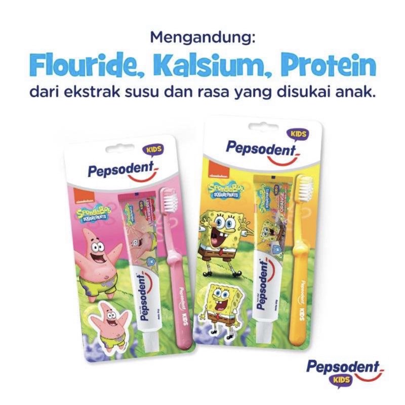 Sikat gigi + Odol Pepsodent Kids 2in1 Regime [Sikat Gigi + Pasta Gigi]