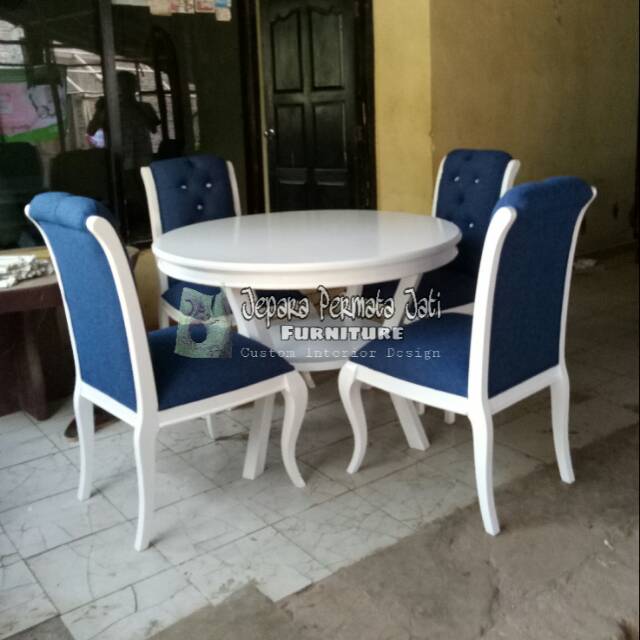 Kursi meja makan duco shabby ( round dinning table, meja makan, kursi makan, furniture jepara )