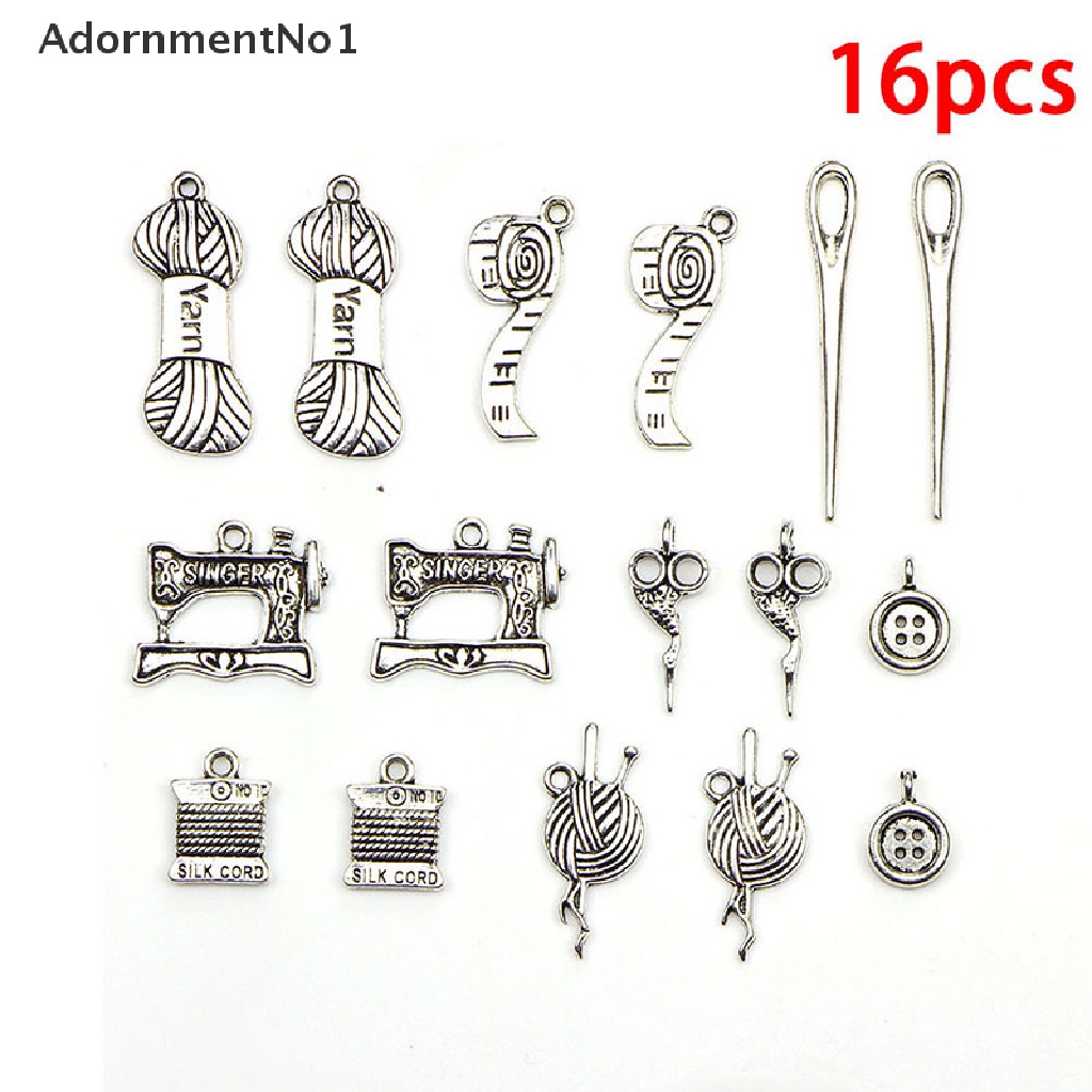 (AdornmentNo1) 16pcs / Set Liontin Silver Tibet Bentuk Campur Untuk DIY Perhiasan