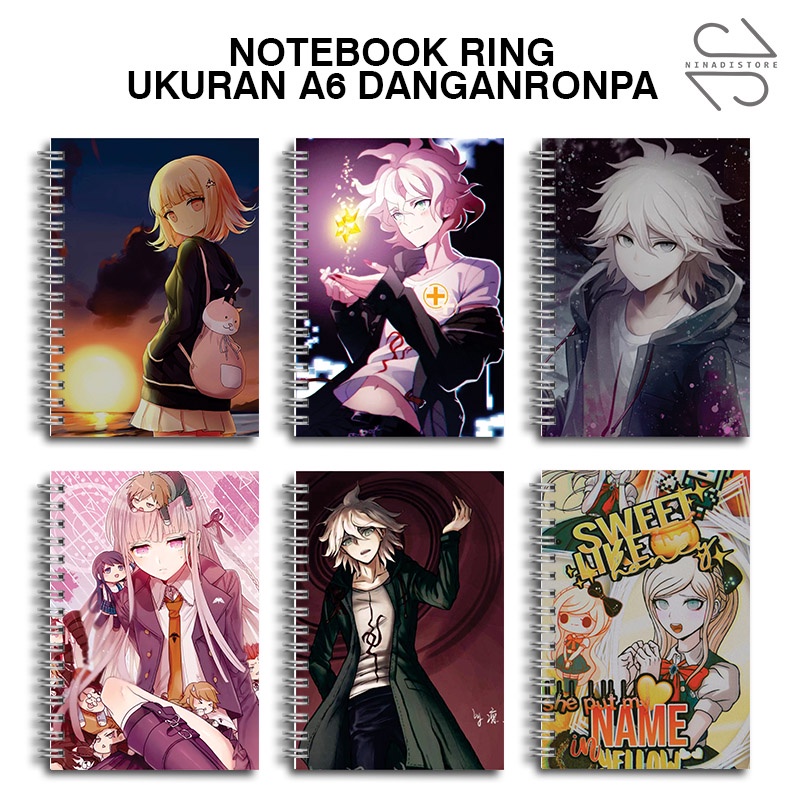 

(BELI 6 GRATIS 1)Buku Tulis Catatan buku notebook buku diary Notebook Ring Spiral A6 60 Lembar koleksi gambar danganronpa part2