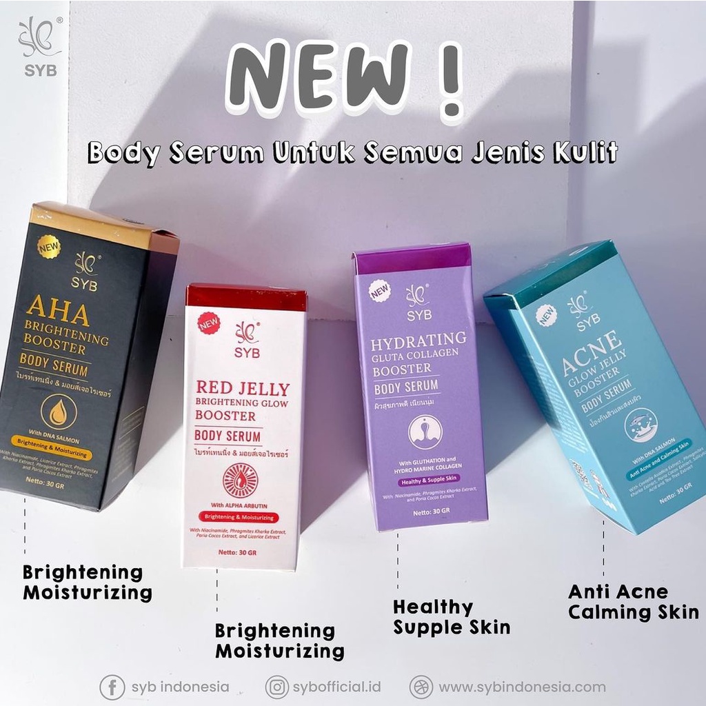 READY NEW SYB BOOSTER BODY SERUM / Acne Glow / Aha Brightening / Gluta Collagen COLAGEN