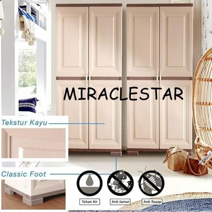 Olymplast Lemari Pakaian Plastik OMC FG Tanpa Cermin