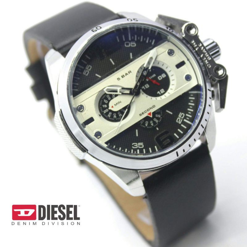 JAM TANGAN PRIA DS KULIT CHRONO AKTIF DIAMETER 4,3CM || COD✔️