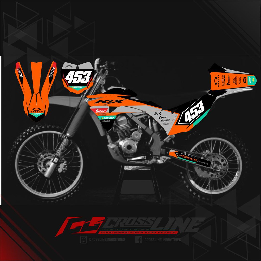 Decal Klx Gordon Custom Decal klx Gordon Full Body Decal klx Gordon Orange laminasi Glossy Murah