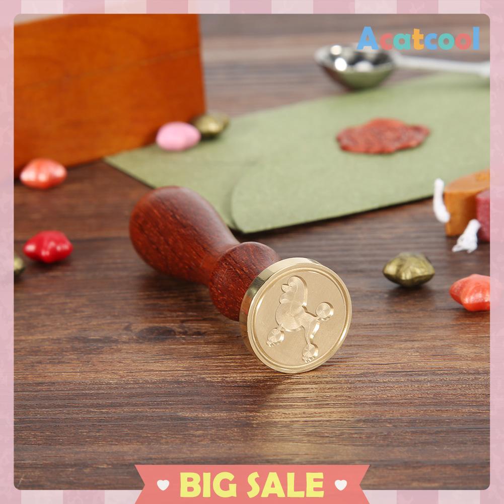 Stempel Segel Lilin Motif Hewan Gaya Retro Dengan Gagang Kayu