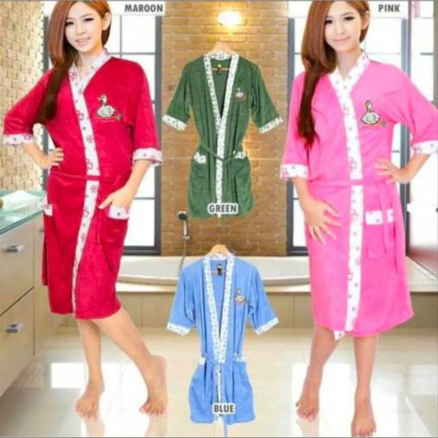 VF - Kimono Handuk Dewasa / Baju Handuk Kombinasi Bordir M