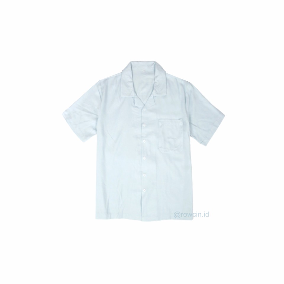 KEMEJA HAWAI POLOS UNISEX KATUN RAYON KEMEJA LENGAN PENDEK-Hawai Sky Blue