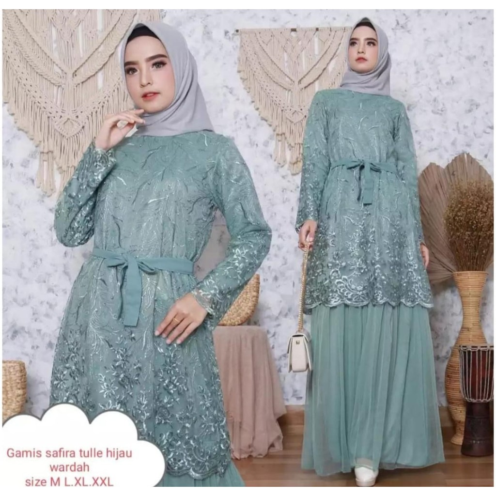 Gamis Safira Tulle Tutu Dress Full Furing M L XL XXL  Gamis tulle Safira Baju Kondangan Baju Pesta