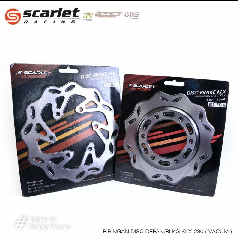 disk piringan cakram klx 230 satu set depan belakang scarlet racing