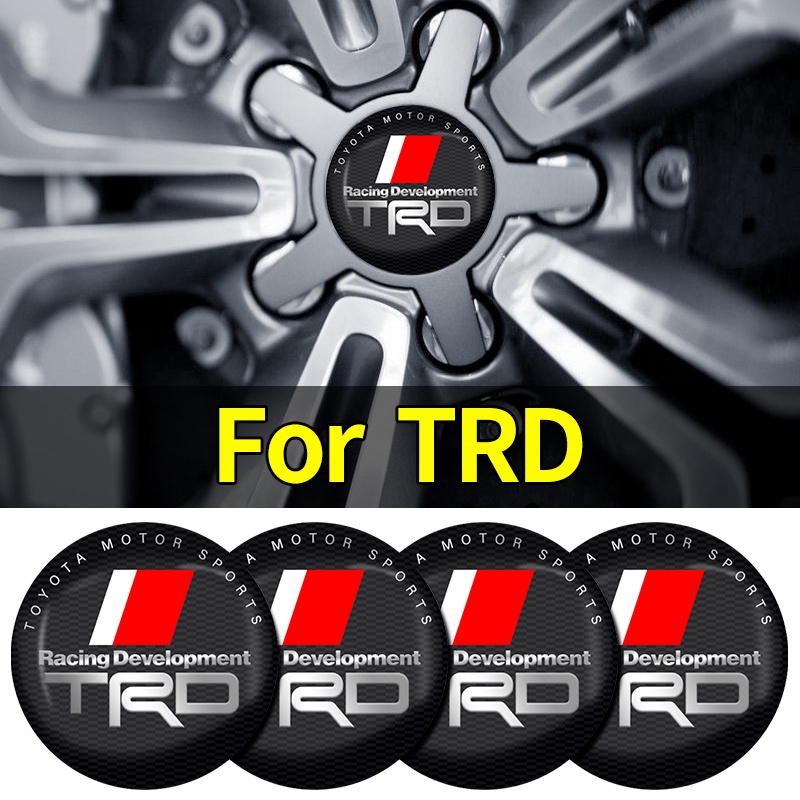 4pcs Stiker Cover Hub Tengah Velg Mobil Untuk Toyota TRD VIOS Avensis Auris Hilux Corolla Camry
