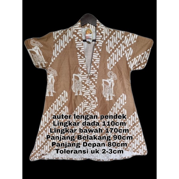 (COD) Baju Batik Wanita Semi Outer Lengan Pendek Terbaru