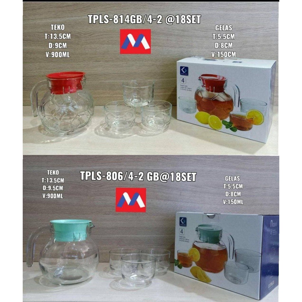 [IMPORT] - Set Teapot Cantik 5in1 Bahan Kaca