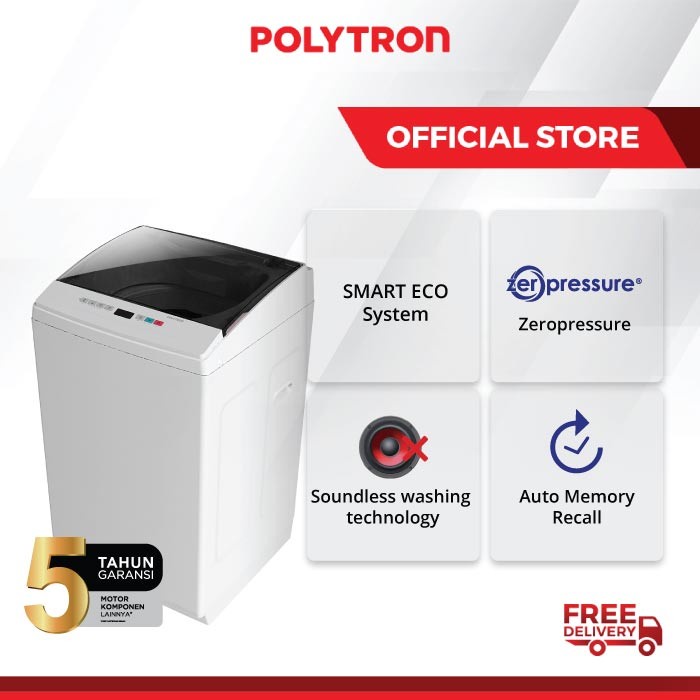 Mesin Cuci POLYTRON PAW7527 / Top Loading 7kg PAW7527X / PAW7527R