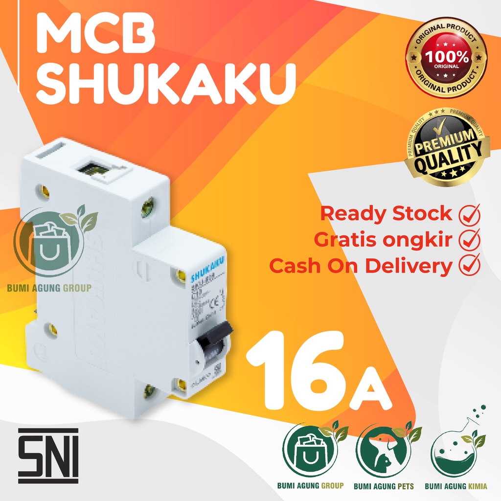 MCB SHUKAKU 2A 4A 6A 10A 16A 20A 25A 32A SNI LMK 2 4 6 10 16 20 25 32 AMPERE